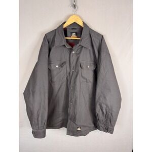 Berne Mens 3XL Grey Flannel Lined Canvas Workwear Shirt Jacket SH71SLA